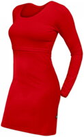 červené šaty s dlhým rukávom na dojčenie, kojenie Elena Jožánek