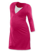 sýto ružová tehotenská nočná košeľa s dlhým rukávom, na dojčenie, Lucie Jožánek