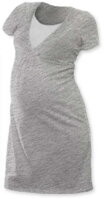 tehotenská nočná košeľa s krátkym rukávom - sivý melír Lucia Jožánek, na kojenie