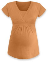 oranžové tehotenské tričko Anička Jožánek, tunika, s krátkym rukávom, na kojenie