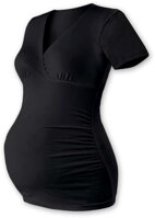čierne tehotenské tričko elastické Barbora Jožánek s krátkym rukávom