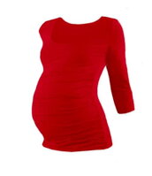 červené bavlnené tehotenské tričko s 3/4 rukávom Johanka Jožánek
