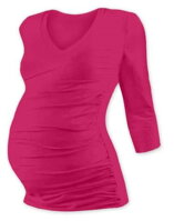 sýto ružové tehotenské tričko Vanda Jožánek s 3/4 rukávom, bavlnené