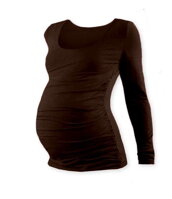 čokoládové elastické tehotenské tričko Johanka Jožánek s dlhým rukávom