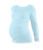 svetlomodré tehotenské tričko Johanka Jožánek s dlhým rukávom, elastické