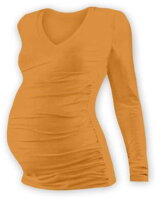 oranžové tehotenské tričko Vanda Jožánek s dlhým rukávom