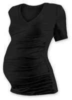 čierne tehotenské tričko Vanda Jožánek s krátkym rukávom, elastické