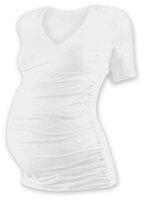 bavlnené smotanové tehotenské tričko Vanda Jožánek s krátkym rukávom