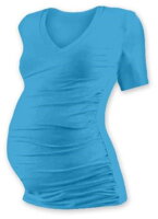 tyrkysové tehotenské tričko s krátkym rukávom Vanda Jožánek elastické