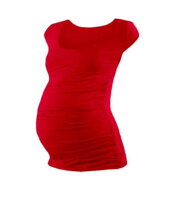 červené elastické tehotenské tričko s mini rukávom Johanka Jožánek