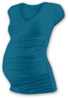 petrolejové tehotenské tričko elastické Vanda Jožánek s mini rukávom