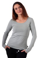 olivové tričko na kojenie, dojčenie, s dlhým rukávom Kateřina Jožánek