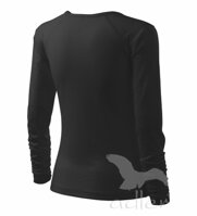 dámske čierne tričko Elegance 127 Adler s dlhým rukávom zo zadu