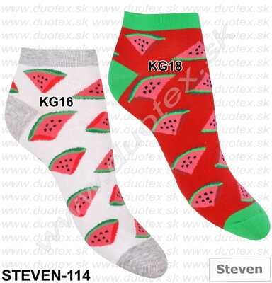Steven dámske členkové ponožky so vzorom V114 červené