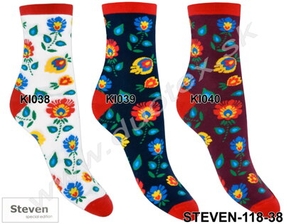 Steven folklórne vzorované ponožky 118D-038