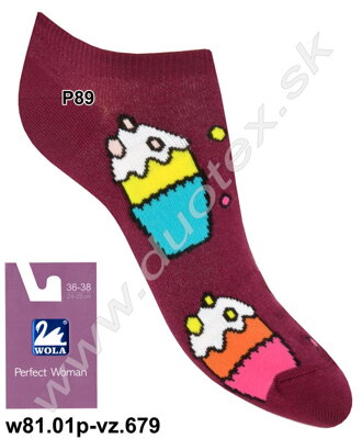 Wola dámske členkové ponožky so vzorom w81.01p-vz.679