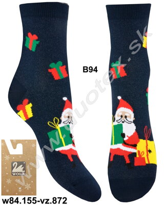 Wola dámske vianočné ponožky Vw84.155-vz.872 tm.modré