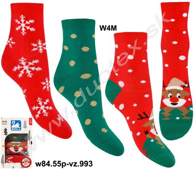 Wola dámske vianočné ponožky w84.55p-vz.993 - 3páry v darčekovej krabičke