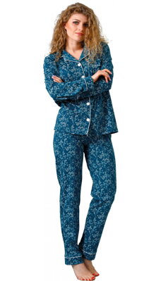 M-Max dámske pyžamo na gombíky s dlhým rukávom Leila1076