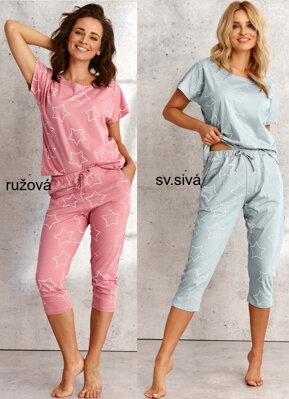 Taro dámske pyžamo s krátkym rukávom a 3/4 nohavicami Oksa2490