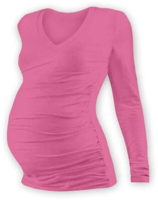 Jožánek tehotenské tričko s dlhým rukávom Vanda ružové