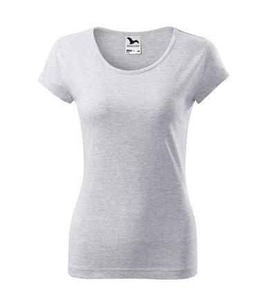 dámske tričko svetlosivý melír Pure 122 Malfini s krátkym rukávom, tvarované