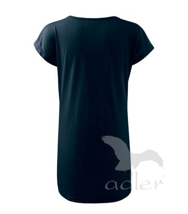 dámske tmavomodré šaty / tričko s krátkym rukávom Love 123 Adler zo zadu