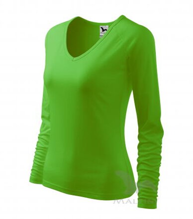 apple green dámske bavlnené tričko Elegance 127 Malfini s dlhým rukávom