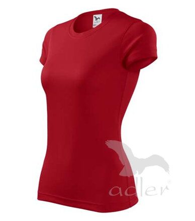 červené dámske tričko s krátkym rukávom Adler FANTASY 140 s okrúhlym výstrihom