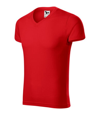 pánske obtiahnuté červené tričko SLIM FIT Adler 146 s krátkym rukávom