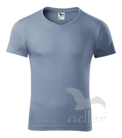 Adler pánske tričko s krátkym rukávom SLIM FIT V146 denim