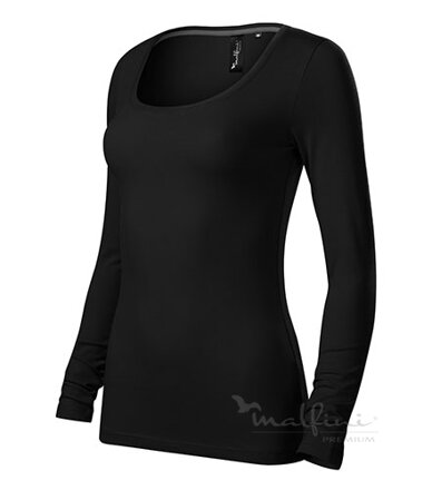 čierne priliehavé dámske tričko Brave 156 Malfini Adler s dlhým rukávom