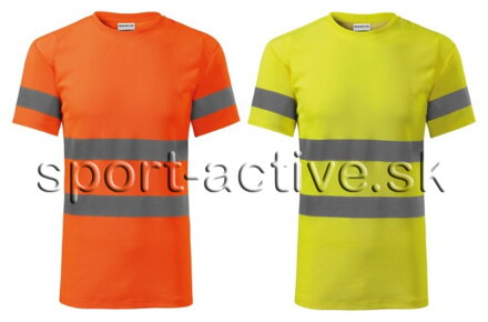 Rimeck unisex tričko s krátkym rukávom a reflexnými pruhmi HV PROTECT 1V9