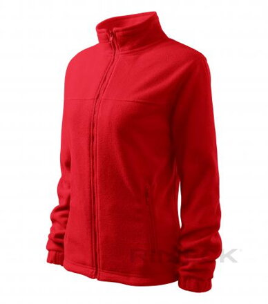 červená fleece dámska mikina Adler 504 na zips, s vreckami