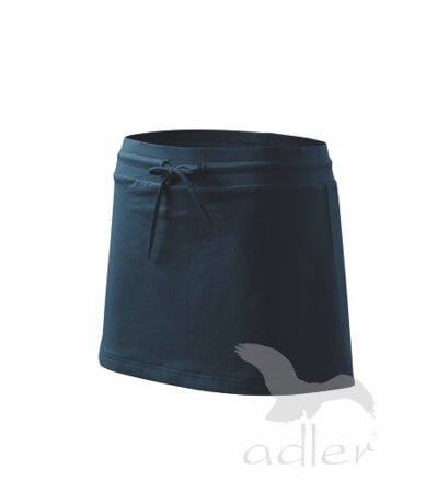 dámska tmavomodrá sukňa Adler 2v1 604 s nohavicami, v páse na gumu, so šnúrkou