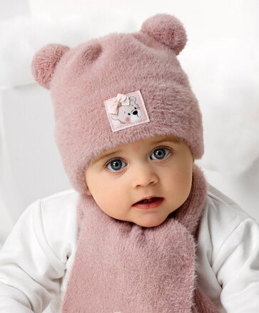 AJS kojenecká zimná čiapka a šál 46-400