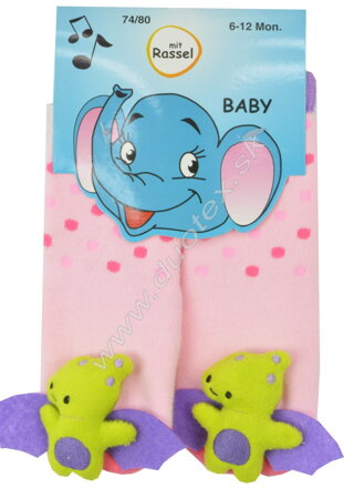 CNB kojenecké froté ponožky s 3D hrkálkou 54507-1
