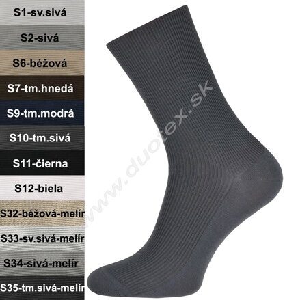 Steven zdravotné ponožky Steven-V018 tm.sivá