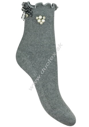 Wola ponožky s korálkovou aplikáciou na členku w84.01c-vz.012