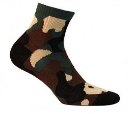 Wola pánske športové ponožky so vzorom Vw94.1n4-vz.957 army