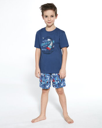 Cornette chlapčenské pyžamo s krátkym rukávom 789-Blue-Dock