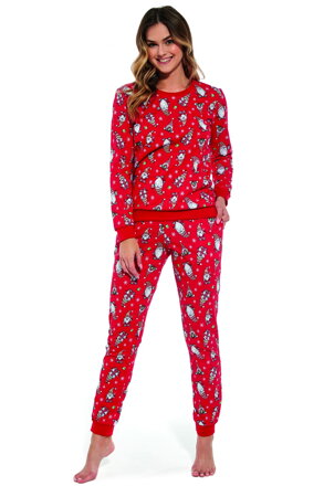 Cornette dámske vianočné pyžamo s dlhým rukávom 163-Gnomes