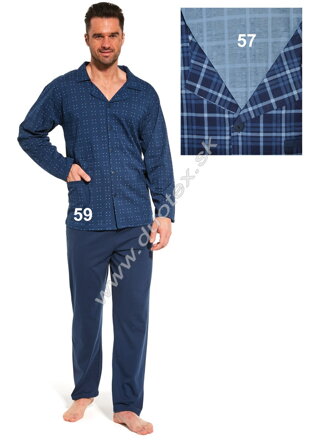 Cornette pánske pyžamo s dlhým rukávom na gombíky 114-Cornette-57