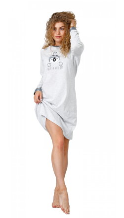 M-Max dámska nočná košeľa s dlhým rukávom Mazilla948 sv.sivá