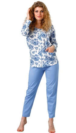 M-Max dámske pyžamo na gombíky s dlhým rukávom Gloria1113