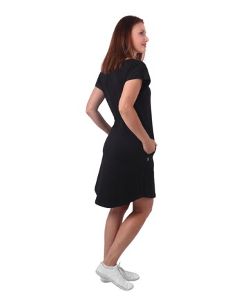 čierne dámske šaty s vreckami, krátkym rukávom Zoe Jožánek, nad kolená, bavlnené