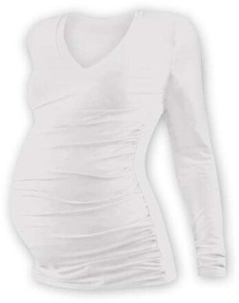 smotanové tehotenské tričko s dlhým rukávom Vanda Jožánek, výstrihom do V