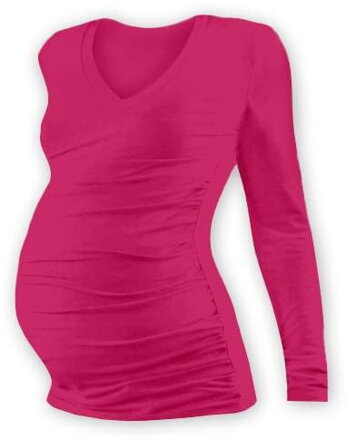 sýto ružové tehotenské tričko s dlhým rukávom Vanda Jožánek