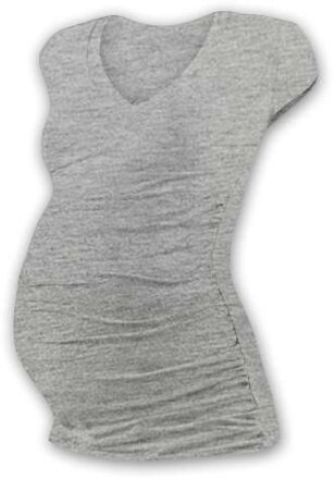 tehotenské tričko - sivý melír Vanda Jožánek s mini rukávom, elastické
