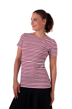 červené / biele pruhované dámske tričko na dojčenie Lenka Jožánek s krátkym rukávom